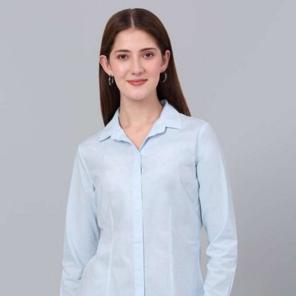 CANTABIL  Women Slim Fit Solid Spread Collar Formal Shirt