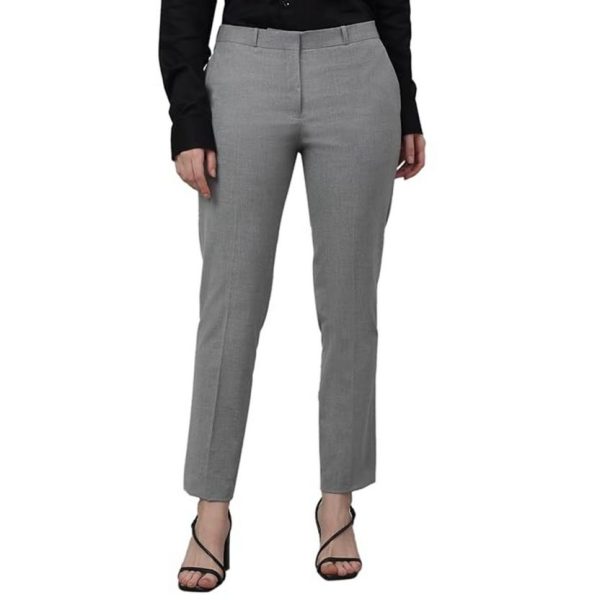 Cantabil Solid Non Pleated Regular Fit Mid Rise Formal Trouser for Women | Formal Pants for Women | Formal Wear Regular Fit Trouser for Women (P_LTRF00005)
