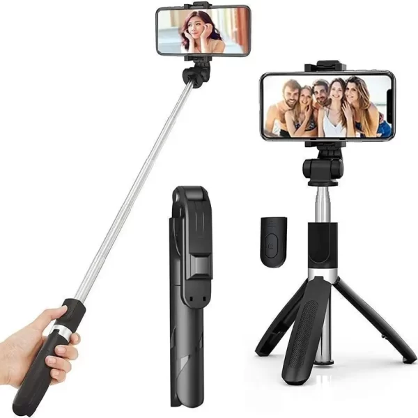 SNDS Selfie Stick multi-function Wireless Bluetooth Tripod(silver black) Tripod (BLACK SILVER, Supports Up to 400 g)