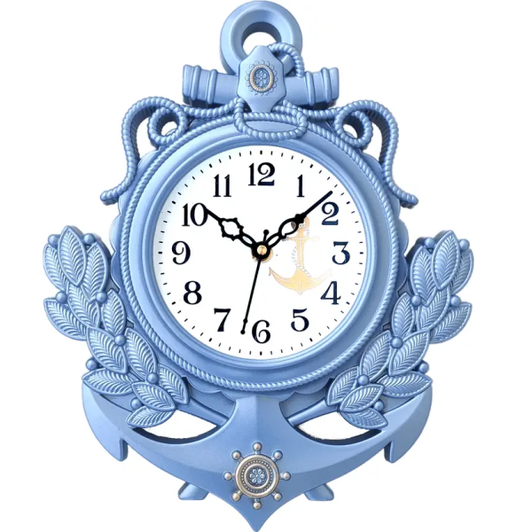 BIG BANG CREATIONS Analog 31 cm X 24 cm Wall Clock (Light Blue, With Glass, Standard)